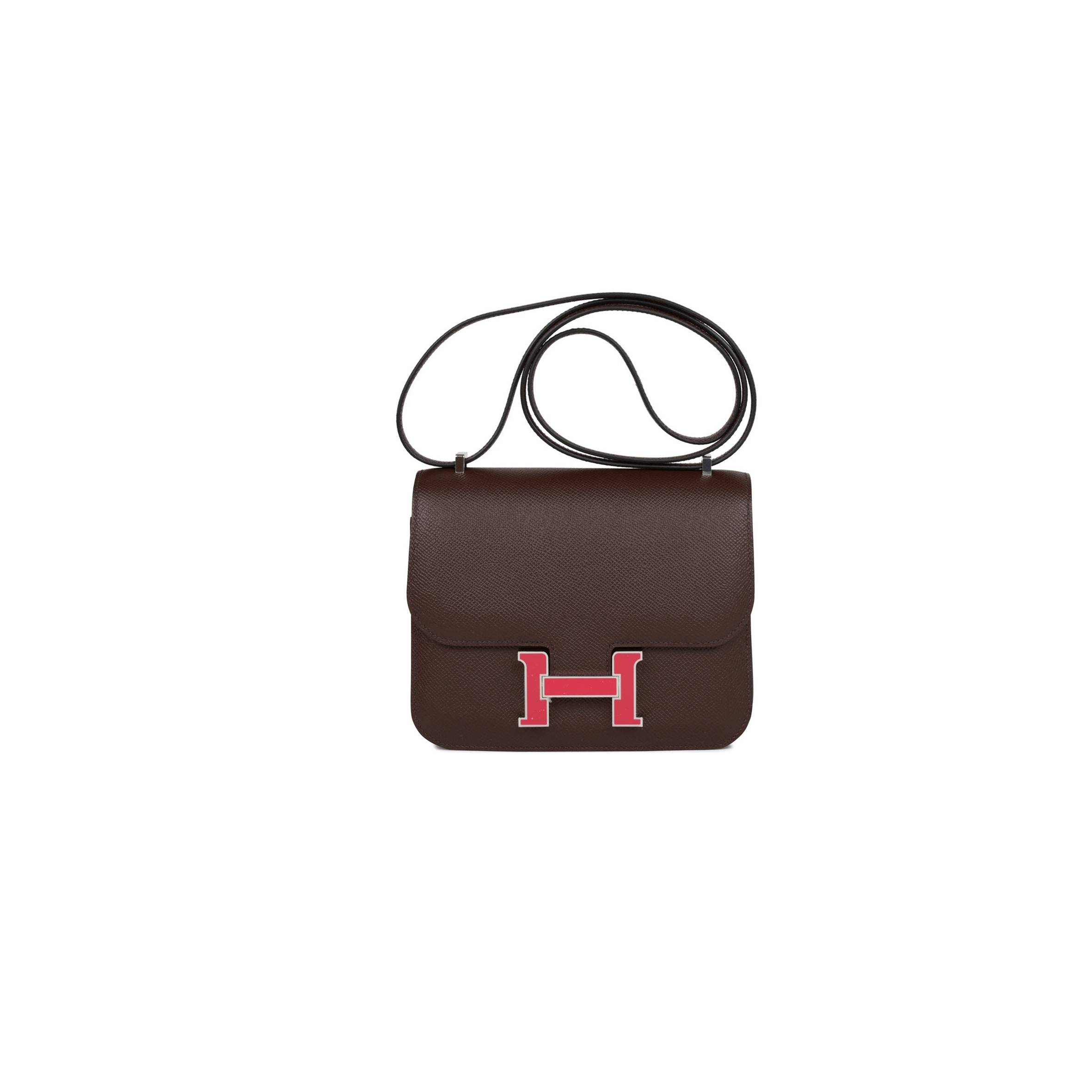 H**mes constance 18 rouge sellier epsom palladium hardware 39835891728478 (18cm)