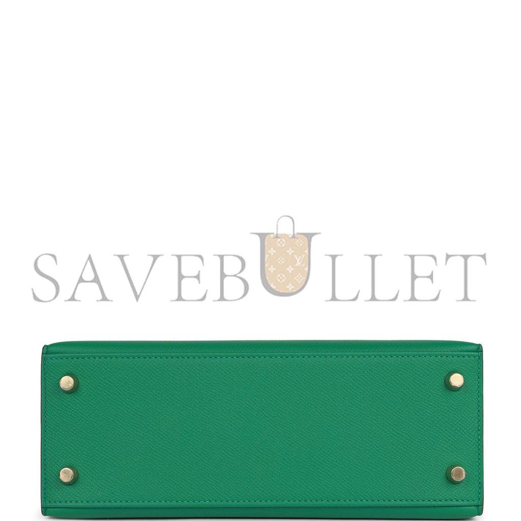 H**mes kelly sellier 25 vert vertigo epsom gold hardware handmade (25*17*7cm)