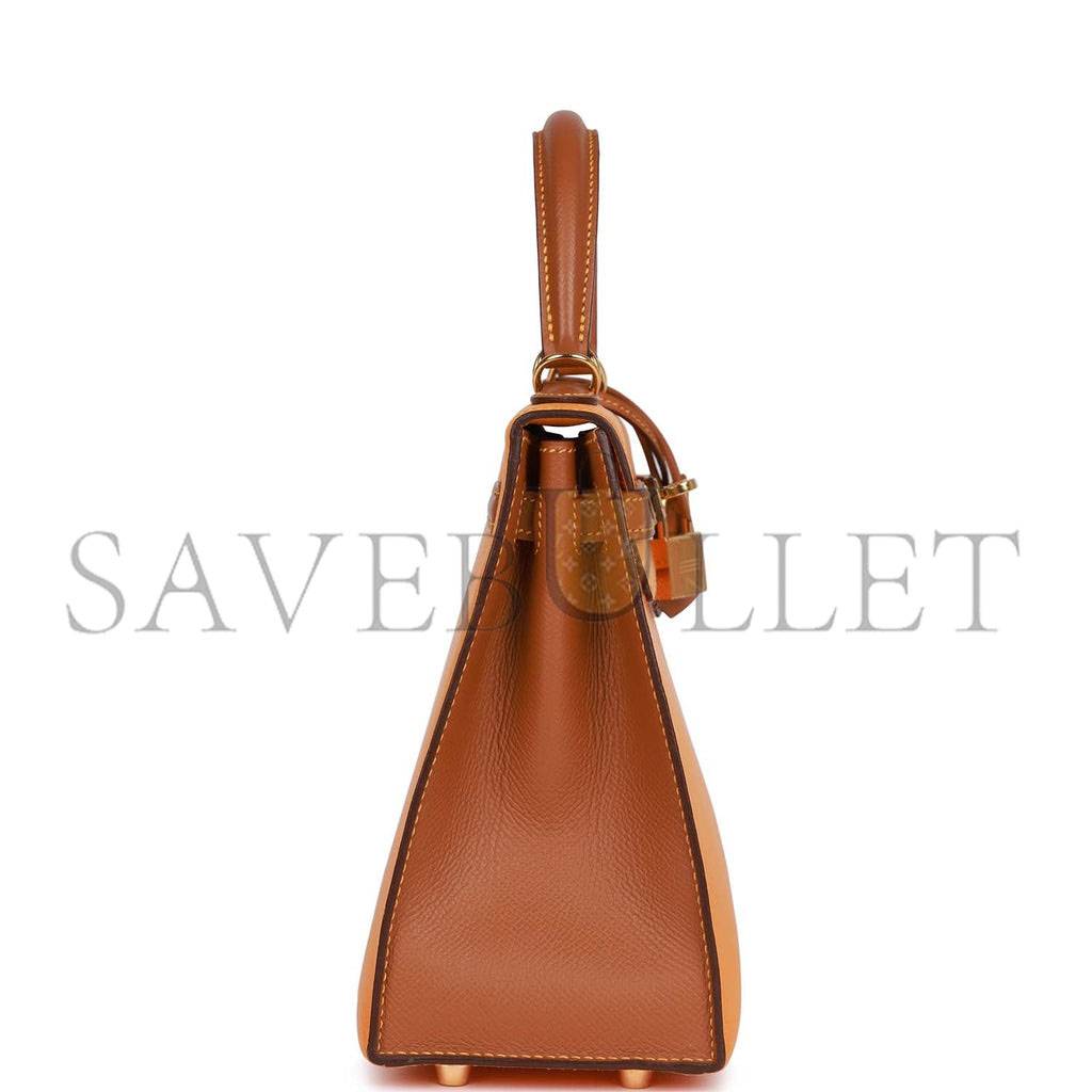 H**mes special order (hss) kelly sellier 25 jaune ambre and gold epsom gold hardware handmade (25*17*7cm)