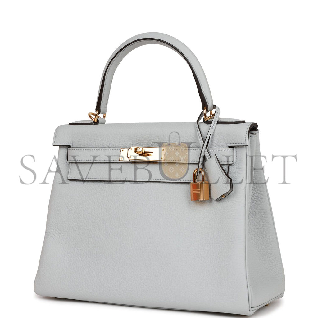 H**mes kelly retourne 28 bleu pale clemence gold hardware (28*22*10cm)
