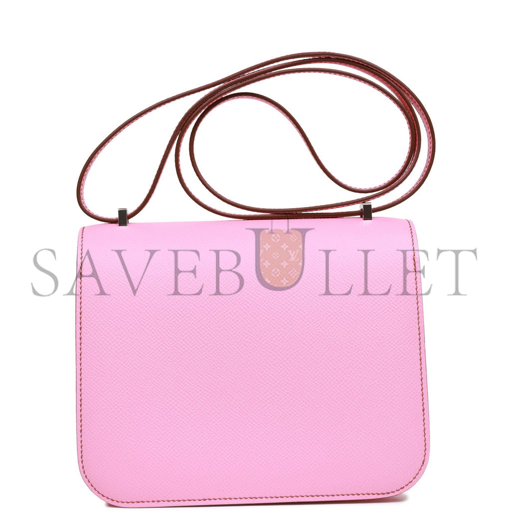 H**mes constance 18 bubblegum epsom palladium hardware (18cm)