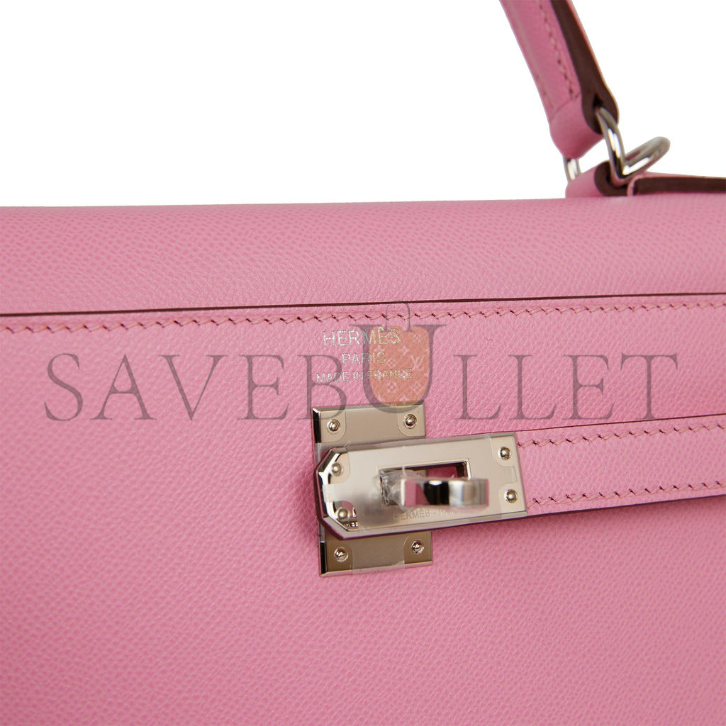 H**mes kelly sellier 25 pink verso madame palladium hardware (25*17*7cm)