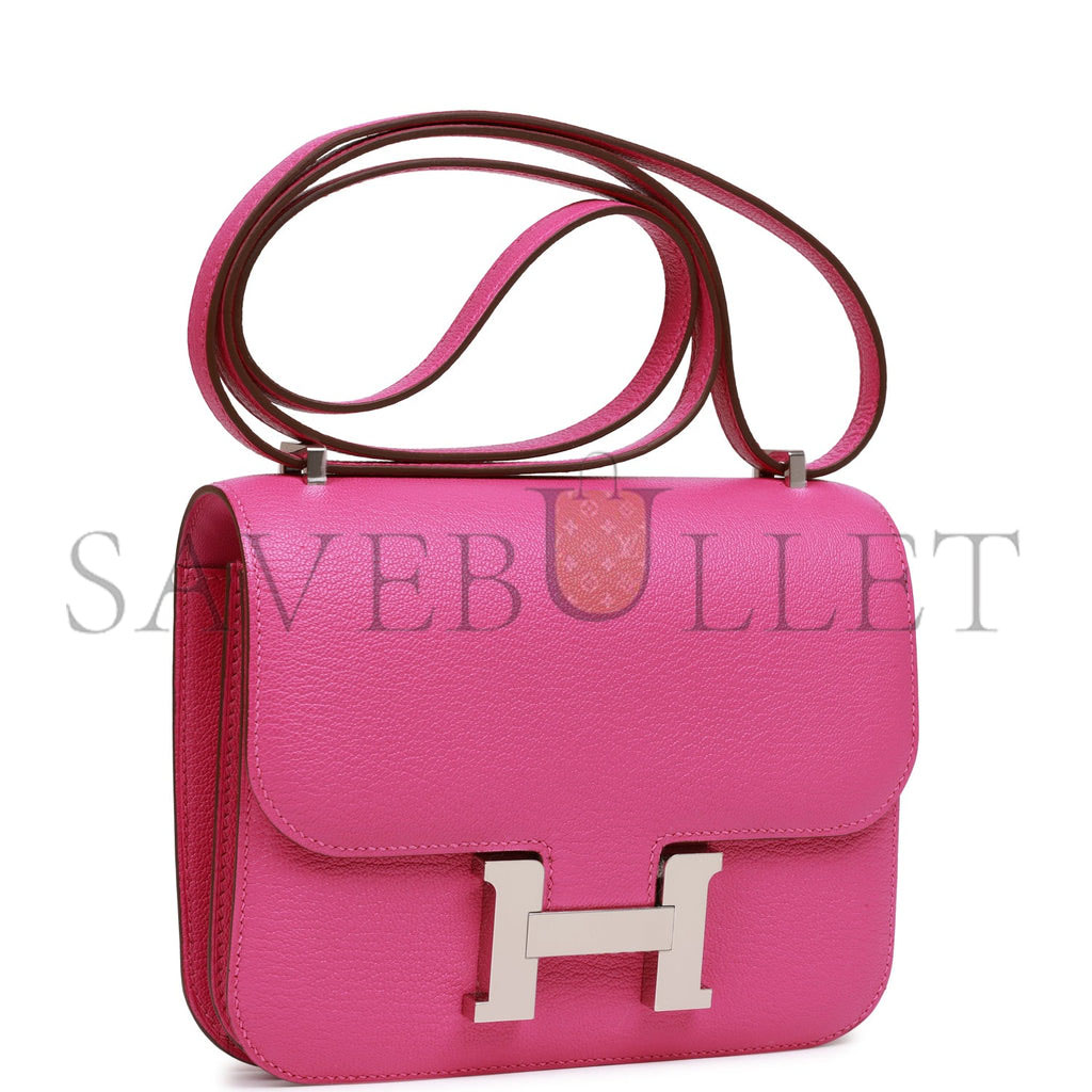 H**mes constance 18 magnolia evercolor palladium hardware (18cm)