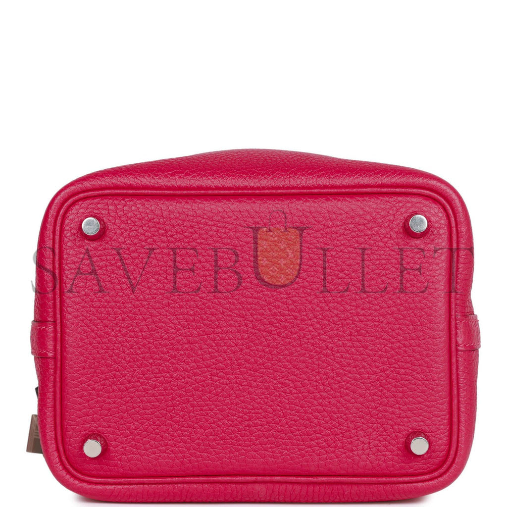 H**mes picotin lock 18 framboise clemence and matte alligator touch palladium hardware (18*13*18cm)