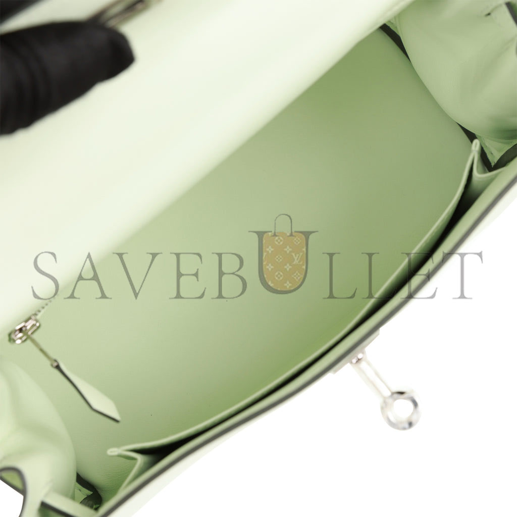 H**mes kelly retourne 25 vert fizz swift palladium hardware handmade (25*17*7cm)