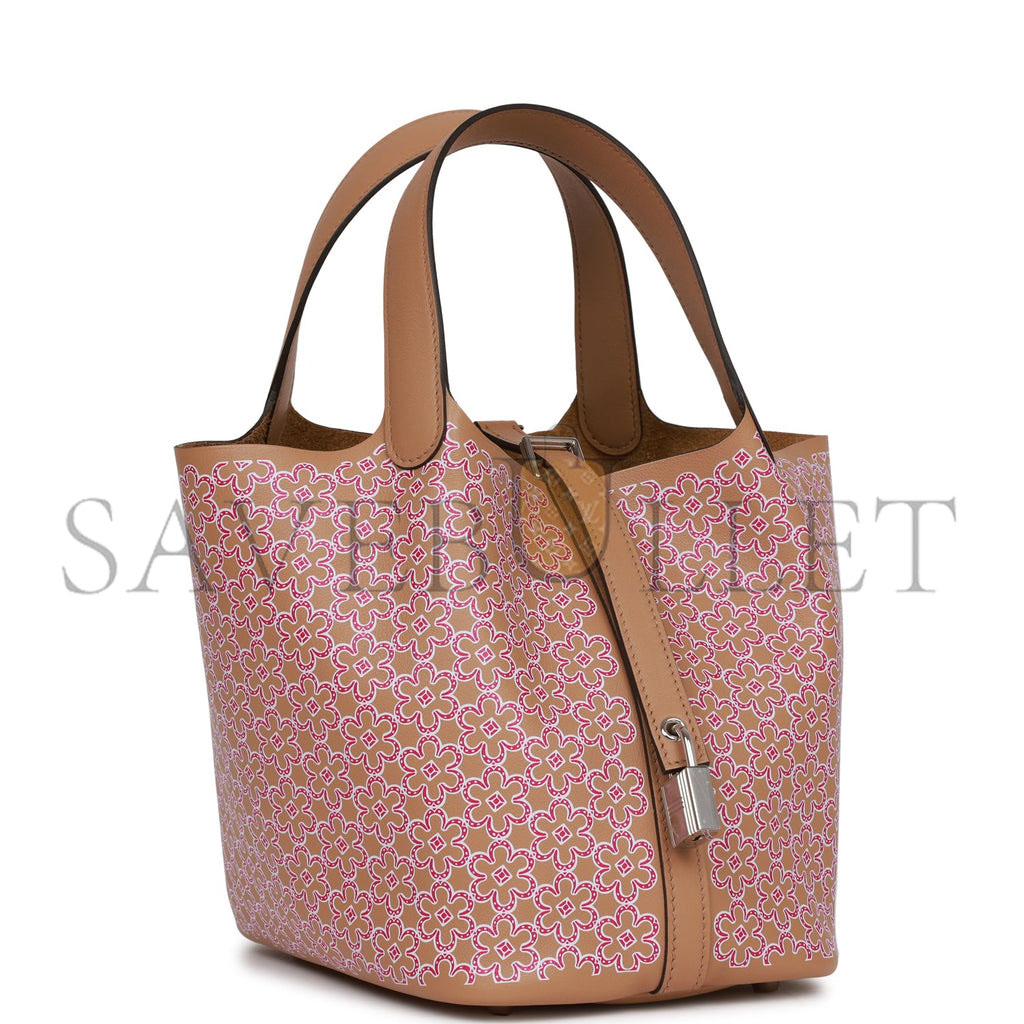 H**mes picotin lock 18 lucky daisy chai swift palladium hardware (18*13*18cm)