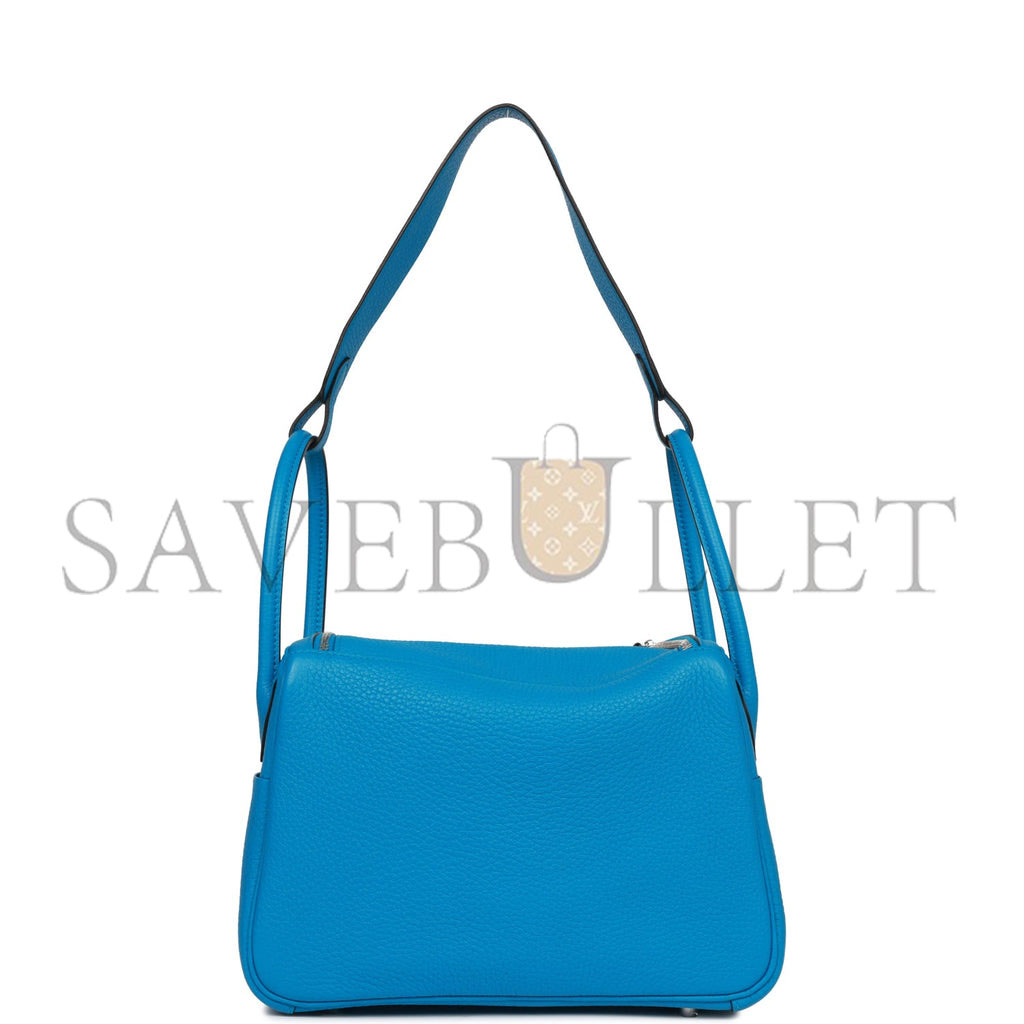 H**mes lindy 26 bleu zanzibar verso clemence palladium hardware(26*18*12cm)