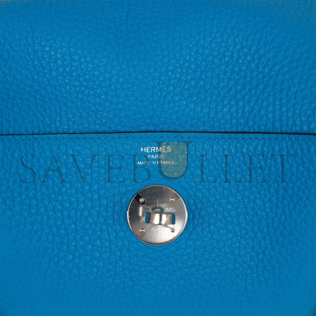 H**mes lindy 26 bleu zanzibar verso clemence palladium hardware(26*18*12cm)