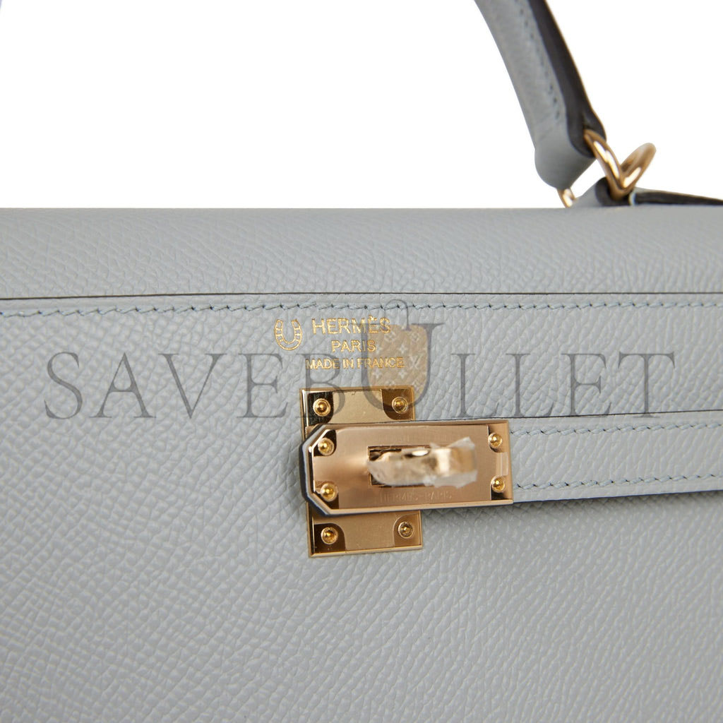 H**mes special order (hss) kelly sellier 25 bleu glacier verso epsom permabrass hardware handmade (25*17*7cm)