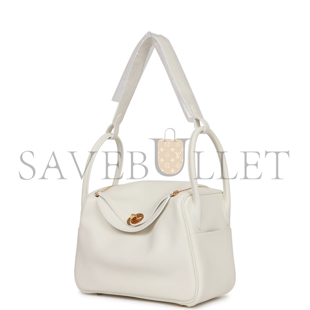 H**mes lindy 26 white evercolor gold hardware (26*18*12cm)