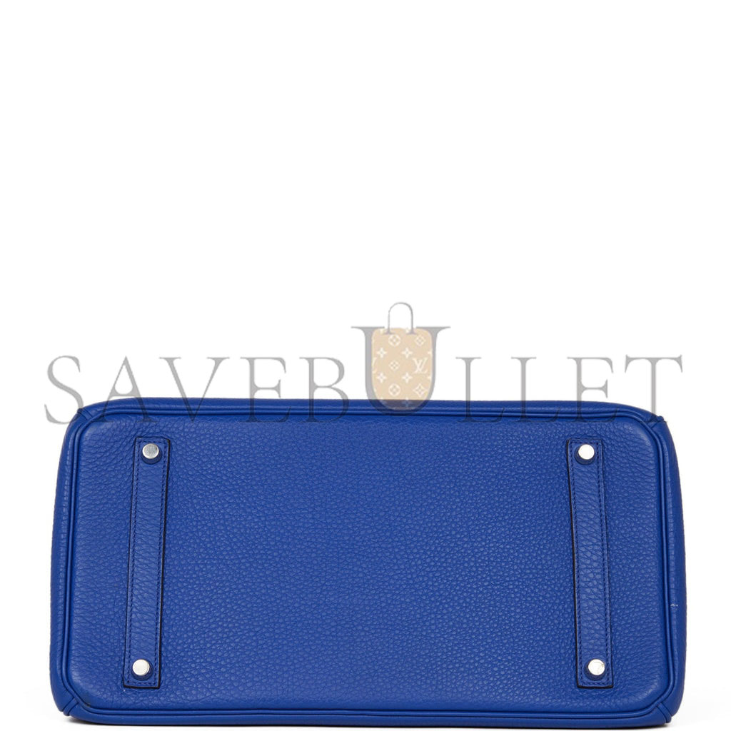 H**mes birkin 35 bleu electric togo palladium hardware (35cm)