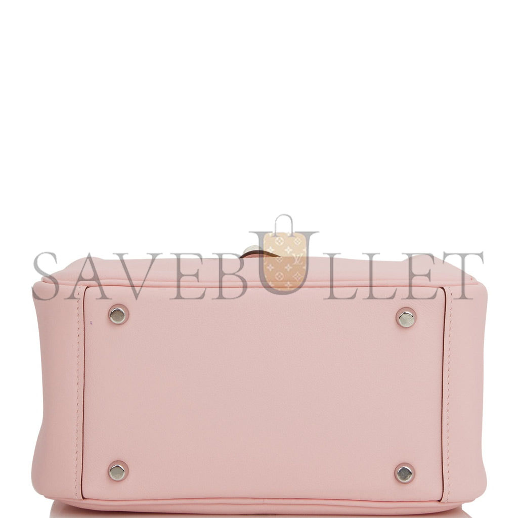 H**mes mini lindy rose sakura swift palladium hardware (19*12.5*9)