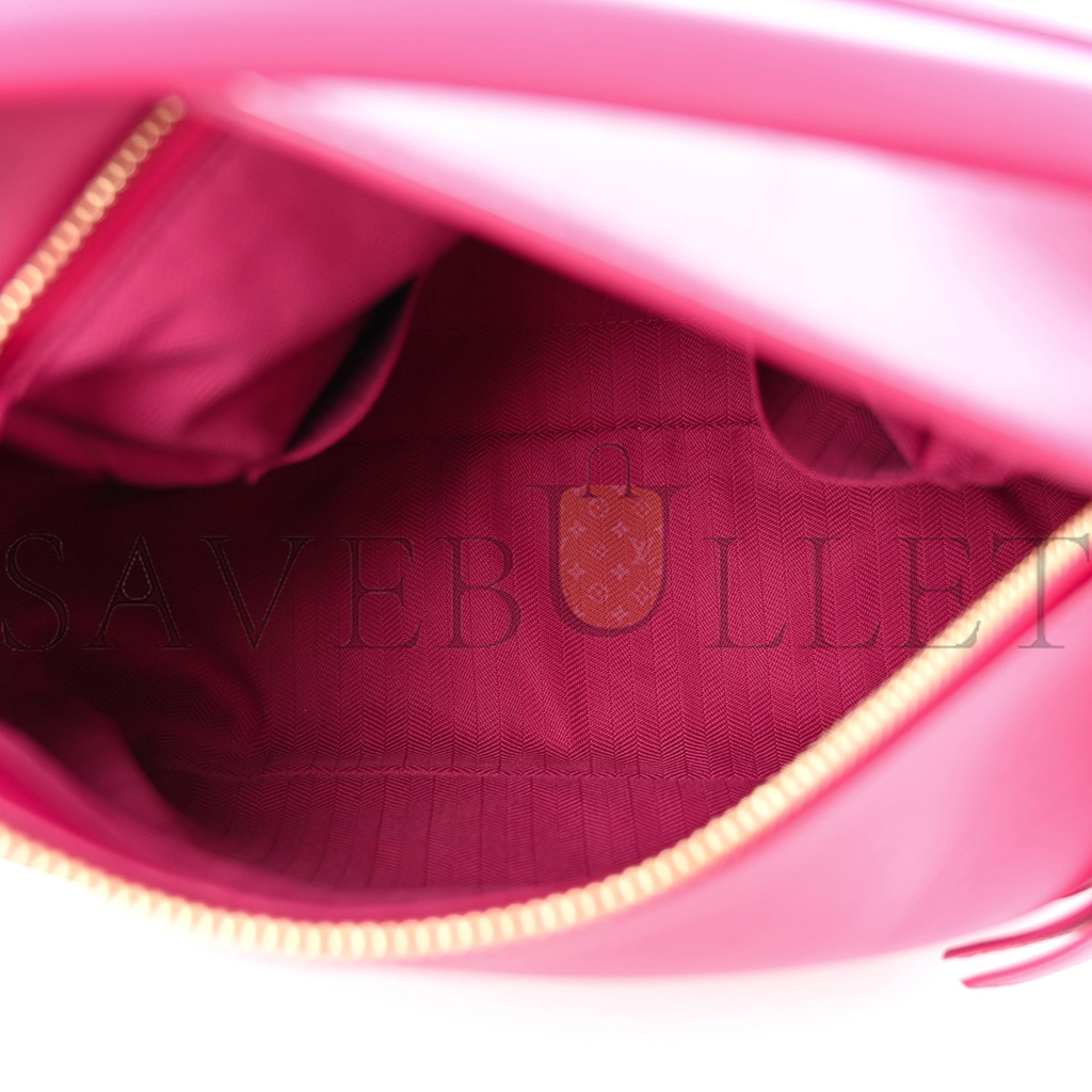 l*ew* satin calfskin monochrome small puzzle edge bag ruby red glaze (24*16.5*10.5cm)