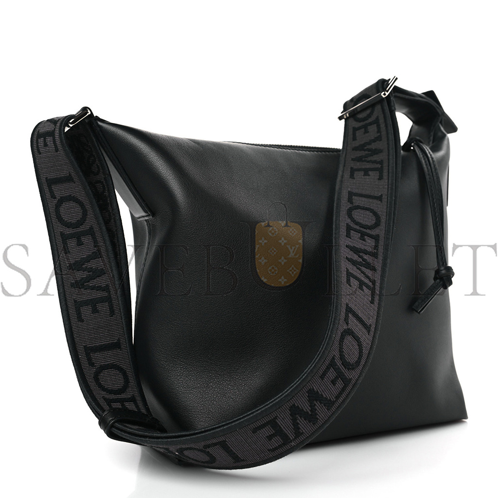 l*ew* S*pple smooth calfskin jacquard small cubi bag black (23*21*11cm)