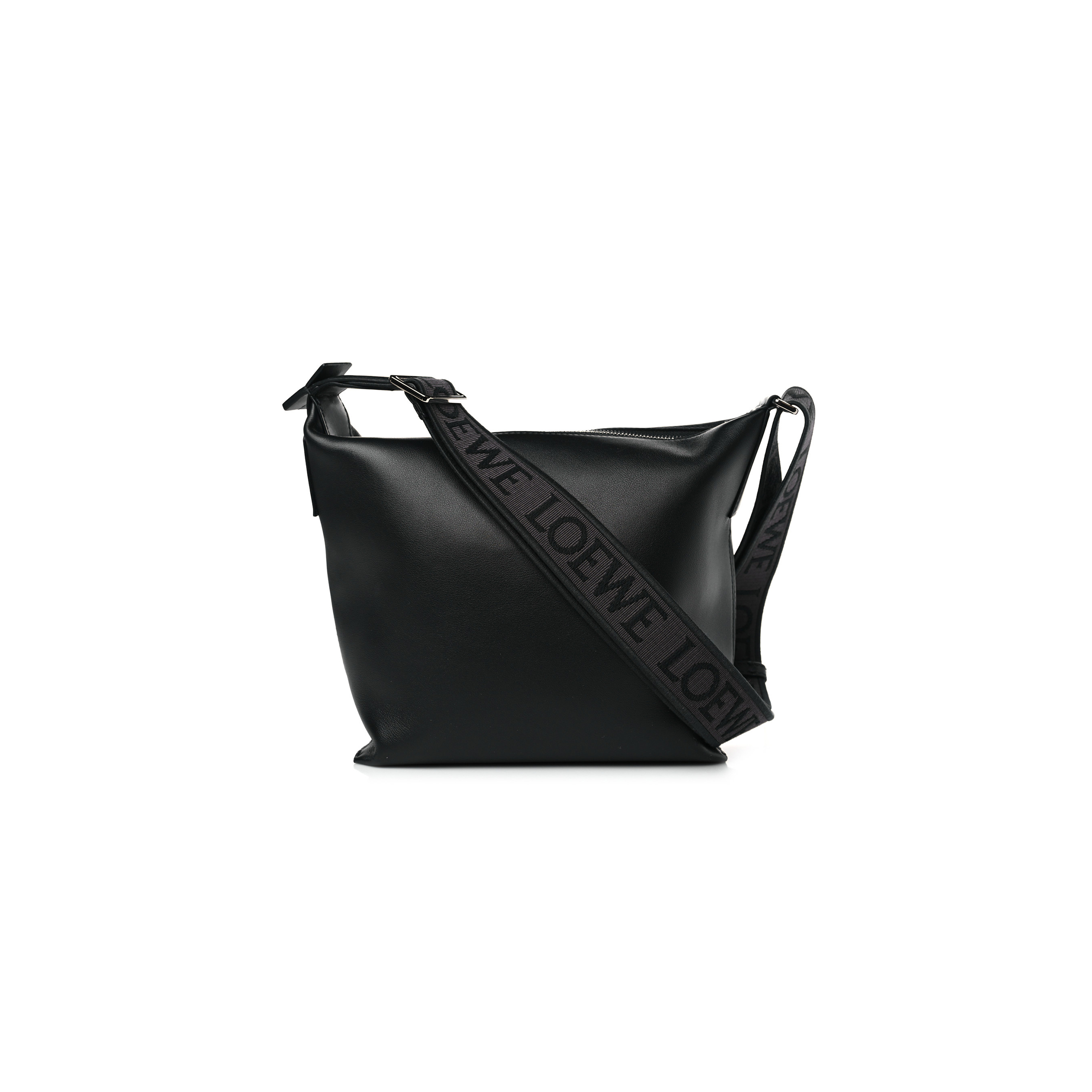 l*ew* S*pple smooth calfskin jacquard small cubi bag black (23*21*11cm)