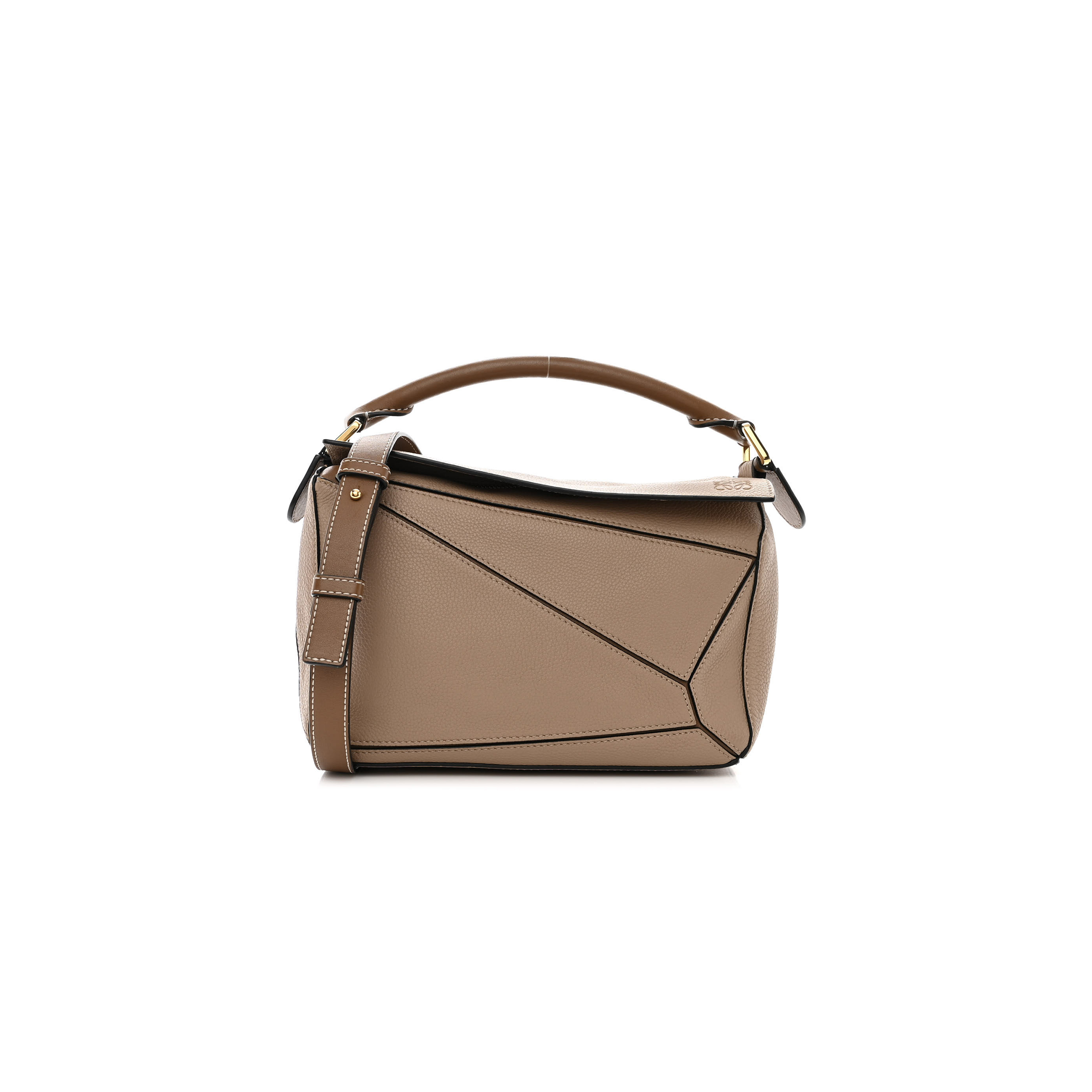 l*ew* grained calfskin small puzzle bag sand mink (24*16.5*10.5cm)
