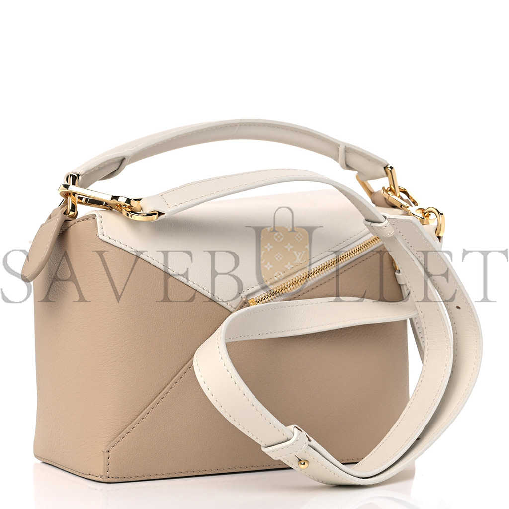 l*ew* classic calfskin small puzzle edge bag soft white paper craft (24*16.5*10.5cm)