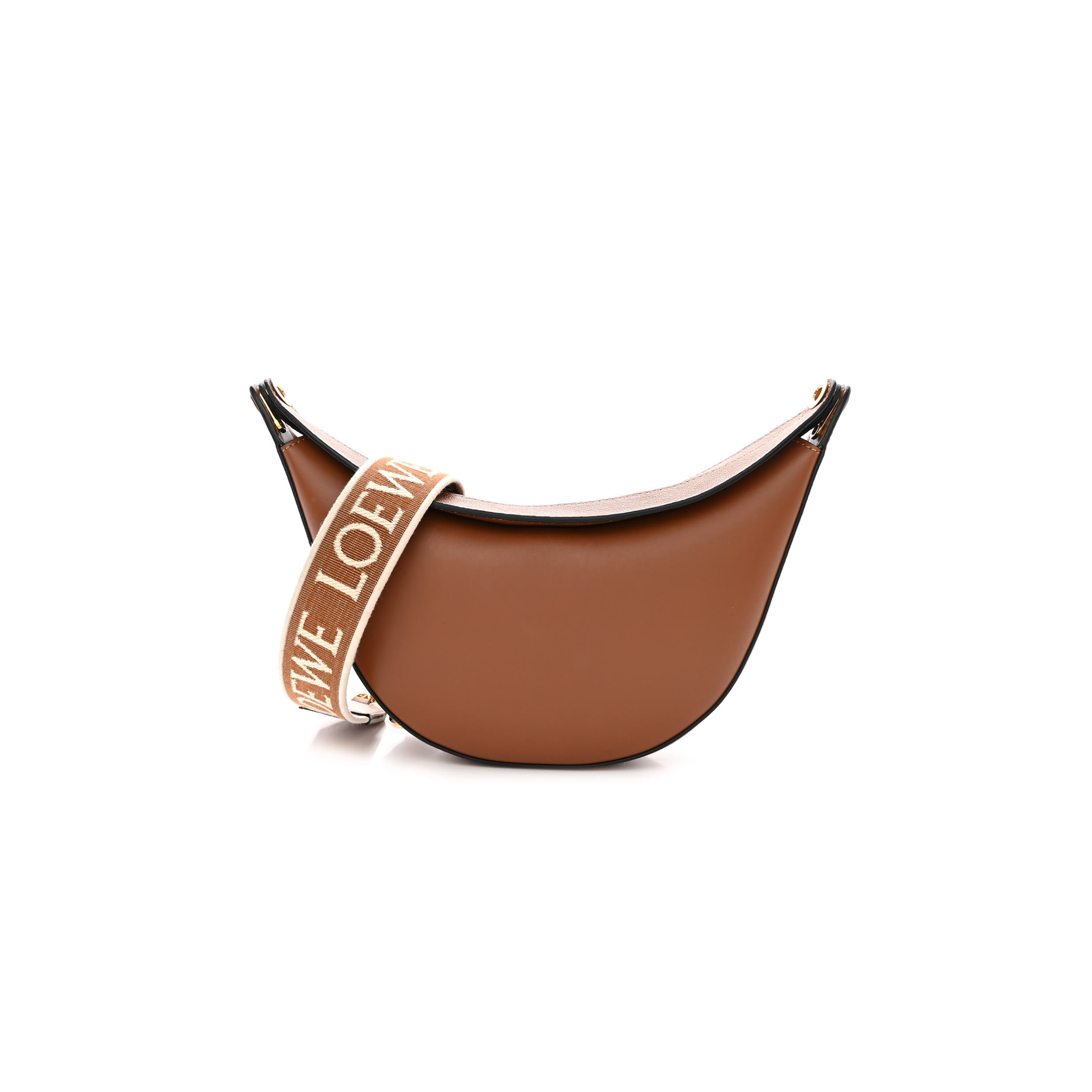 l*ew* satin calfskin jacquard luna bag pecan (28*14*6cm)