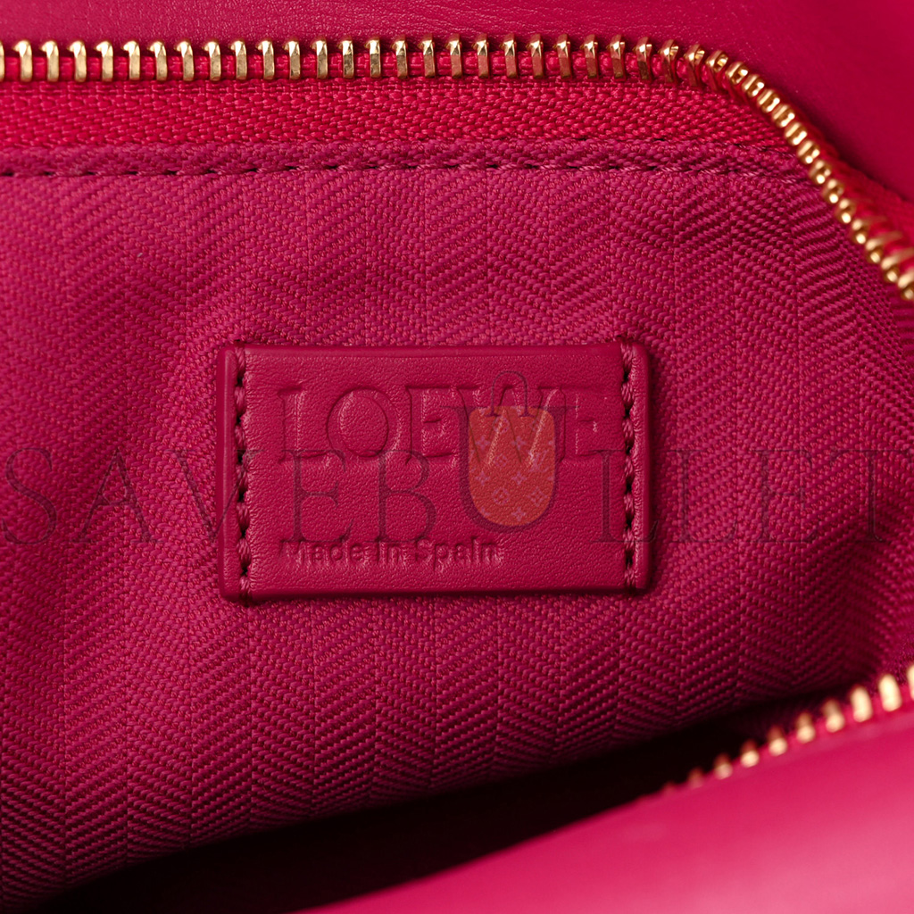 l*ew* satin calfskin monochrome small puzzle edge bag ruby red glaze (24*16.5*10.5cm)