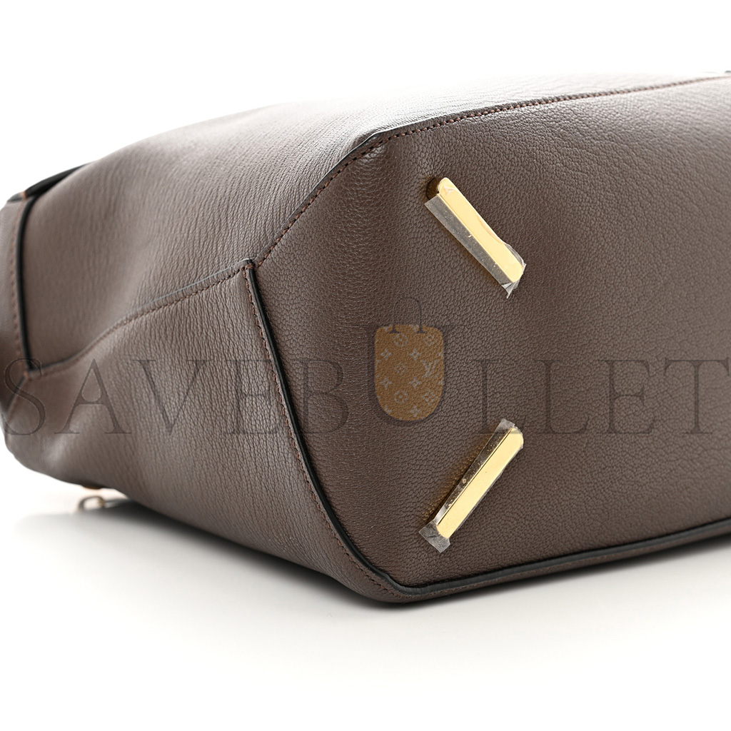 l*ew* goatskin medium puzzle edge bag taupe (29*19.5*14cm)