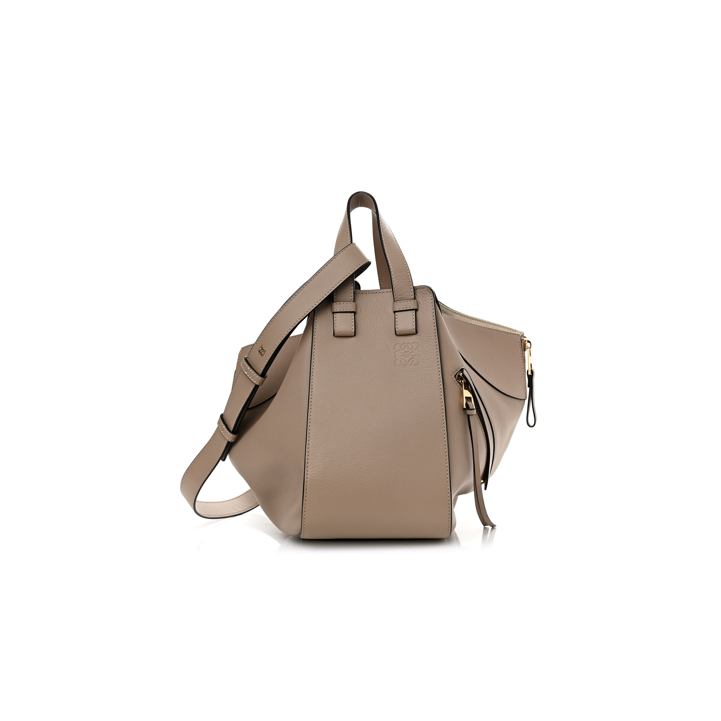 l*ew* calfskin small hammock shoulder bag sand (30*25*13.5cm)