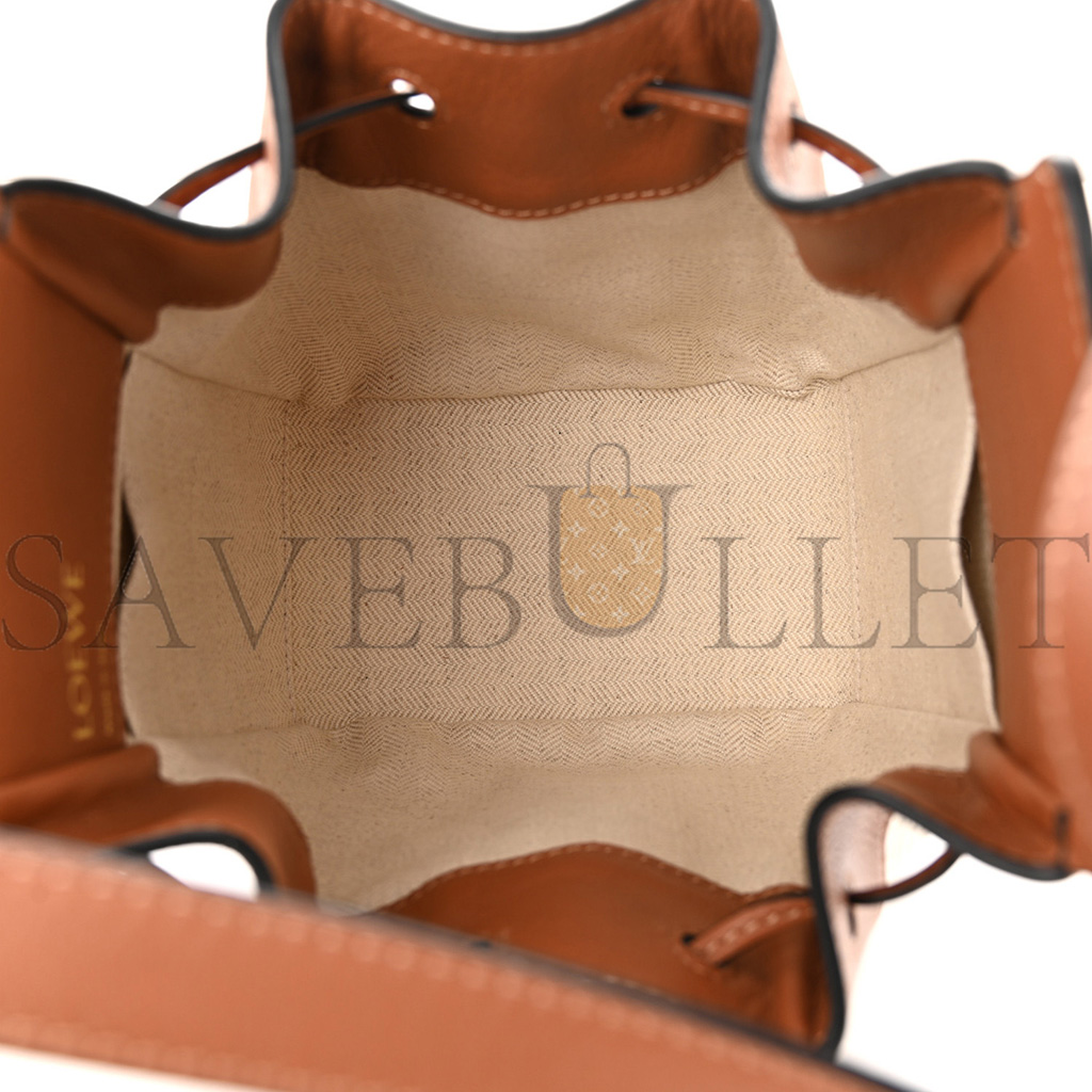 l*ew* calfskin canvas mini hammock shoulder bag natural tan (19*17*10cm)
