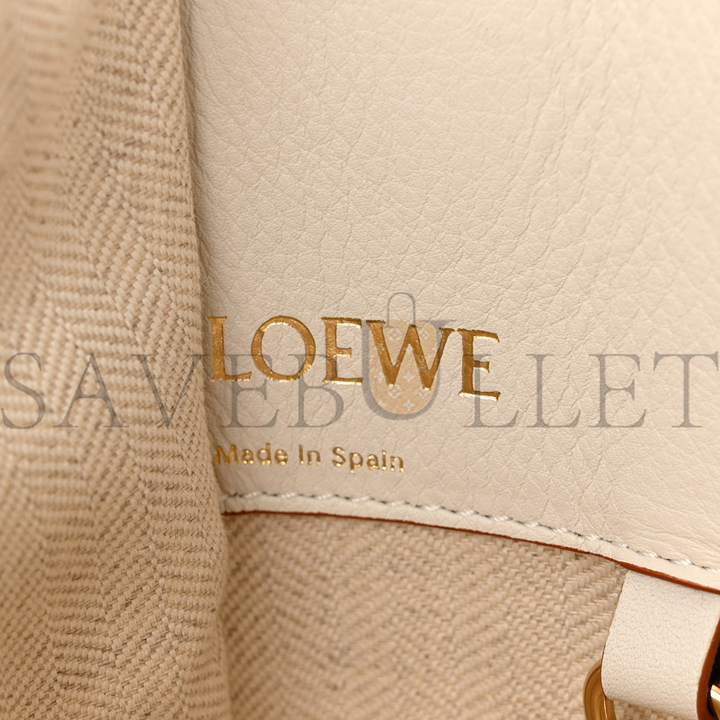 l*ew* calfskin canvas anagram small hammock shoulder bag ecru white (30*25*13.5cm)