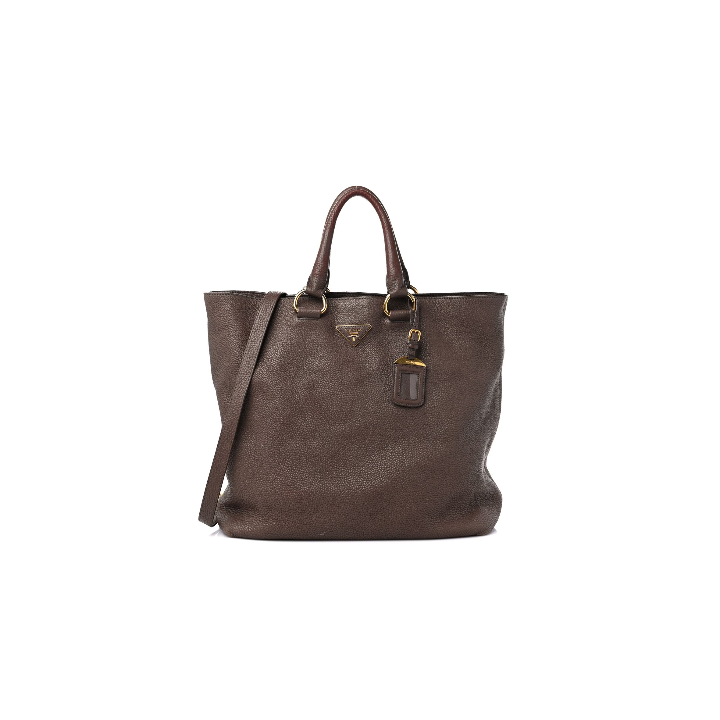 Pra*a vitello daino shopping tote palissandro (35*34*13cm)