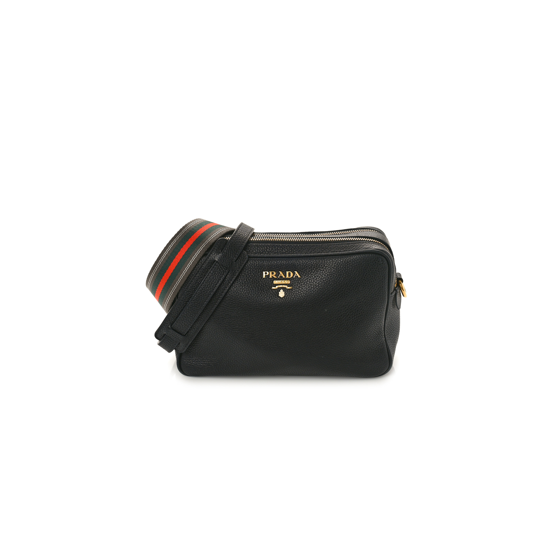 Pra*a vitello daino camera crossbody black (24*15*10cm)