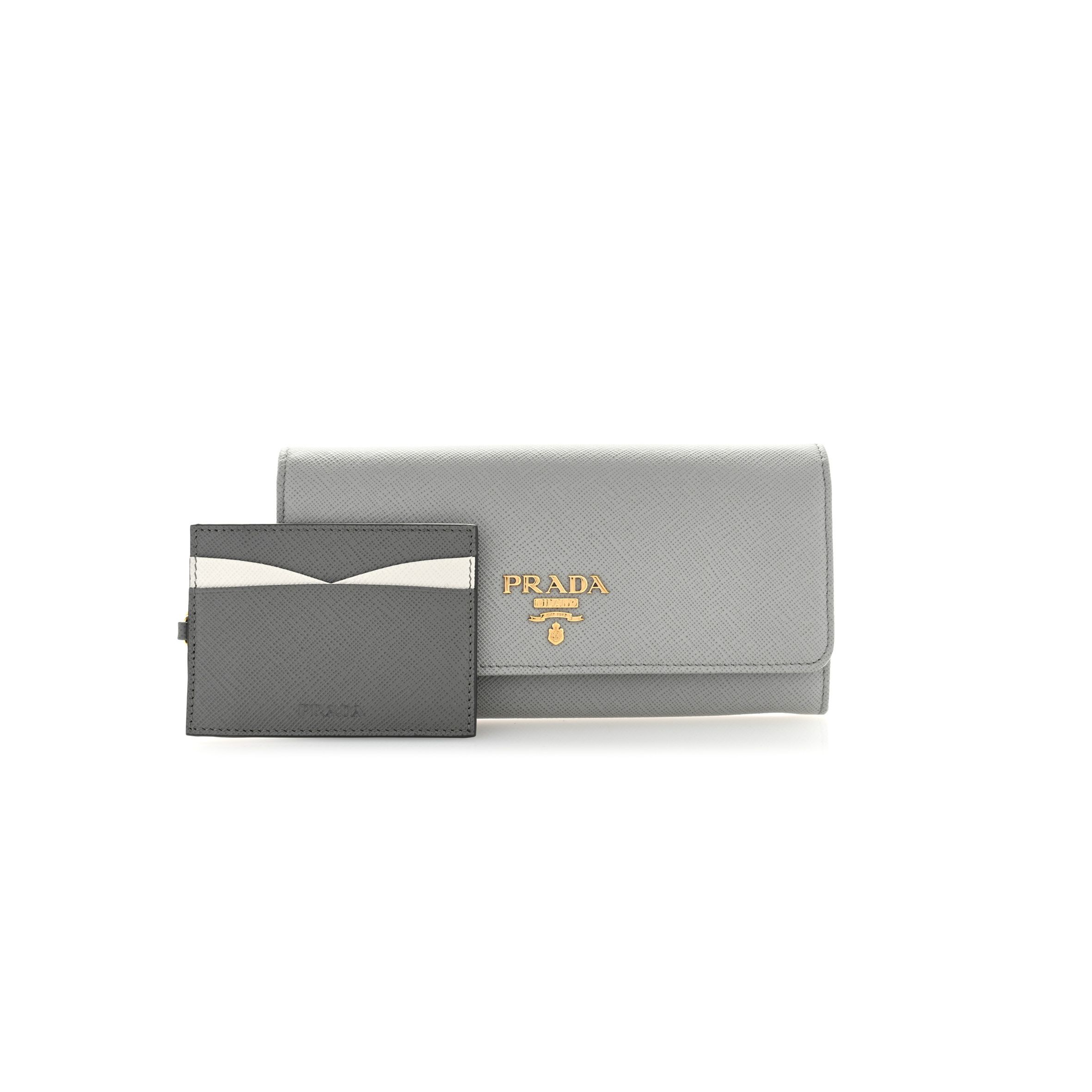Pra*a saffiano continental flap wallet marmo (18*10*3cm)
