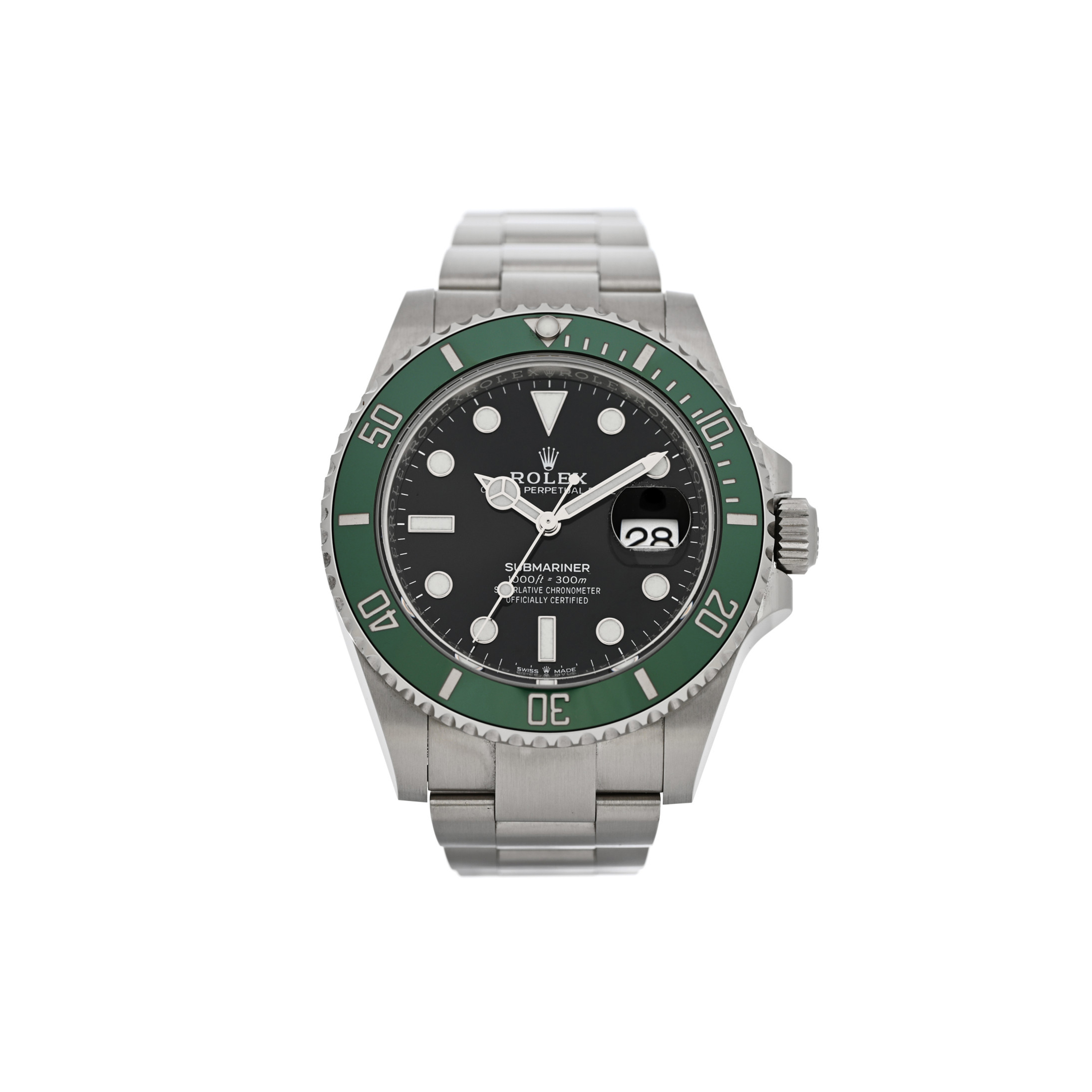 R*l*x stainless steel 41mm oyster perpetual submariner date "kermit" watch black 126610lv