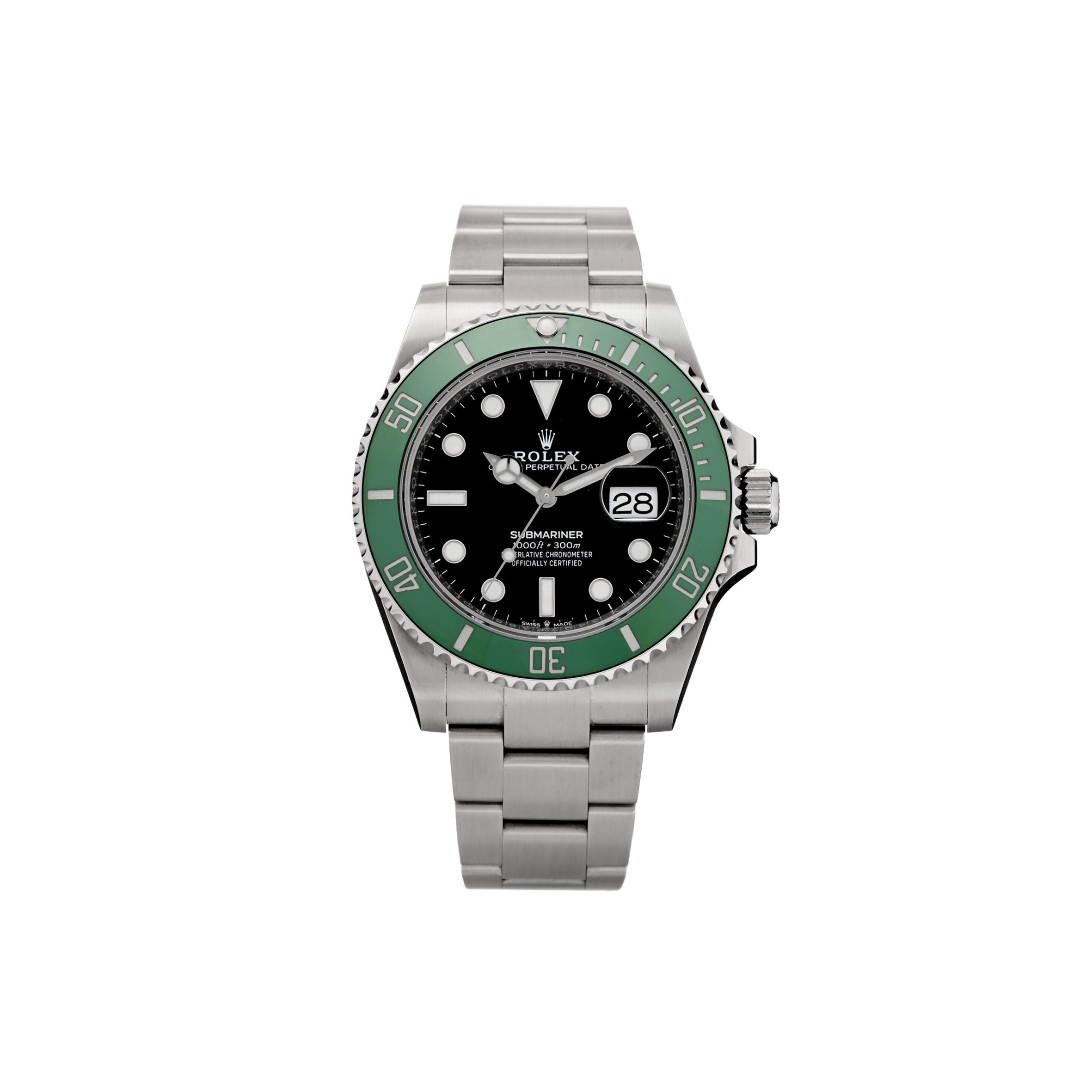 R*l*x stainless steel 41mm oyster perpetual submariner date "kermit" watch black 126610lv