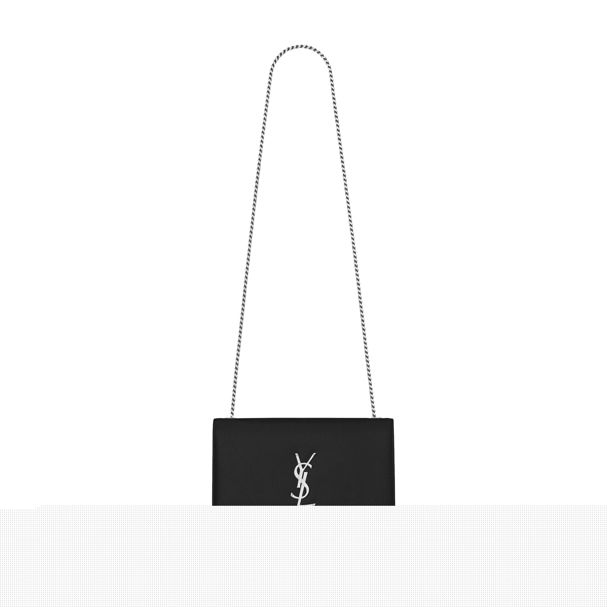 Y*L kate medium chain bag in grain de poudre embossed leather 364021bow0n1000 (24*14.5*5.5cm)