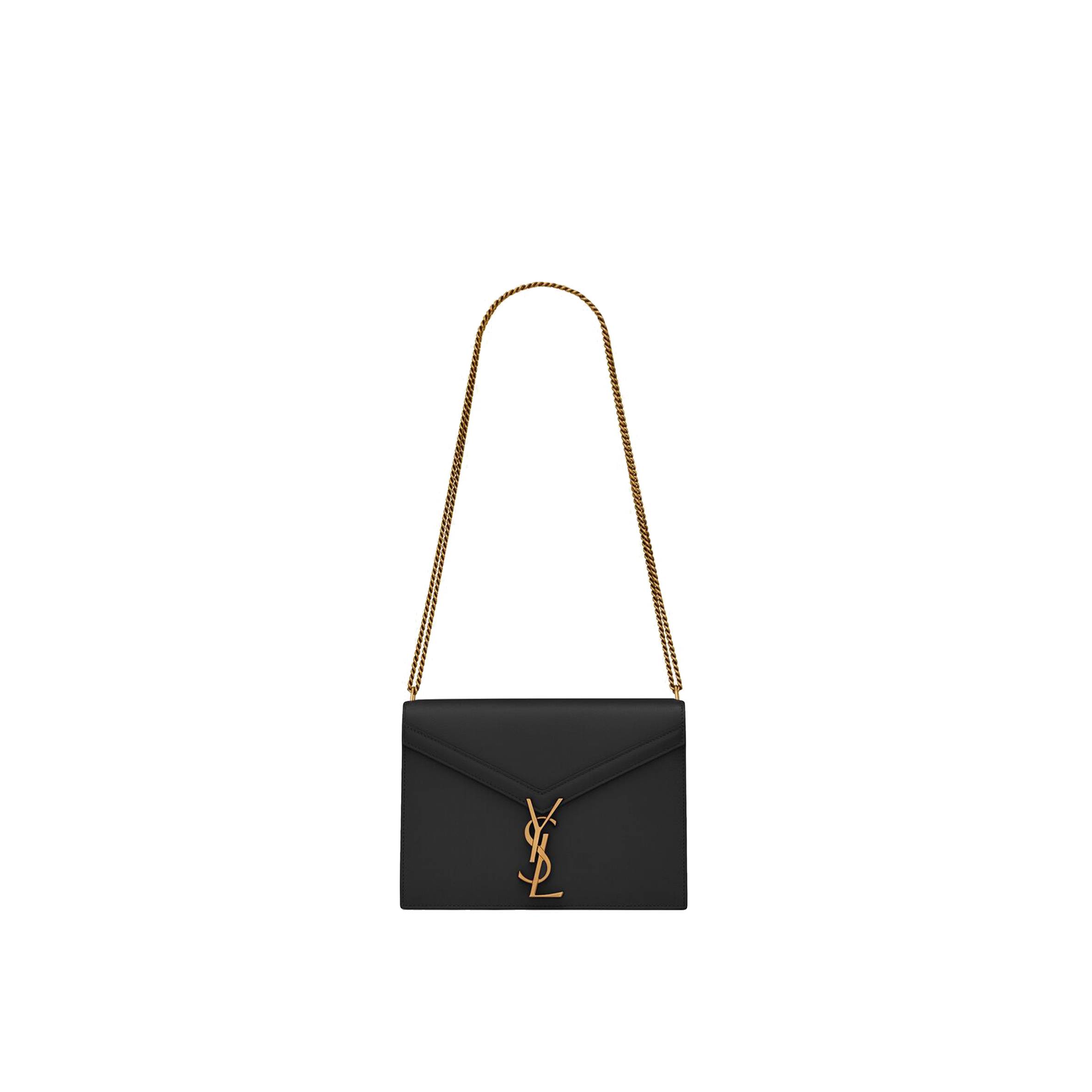 Y*L cassandra medium chain bag in grain de poudre embossed leather 532750bow0w1000 (22*16.5*5.5cm)