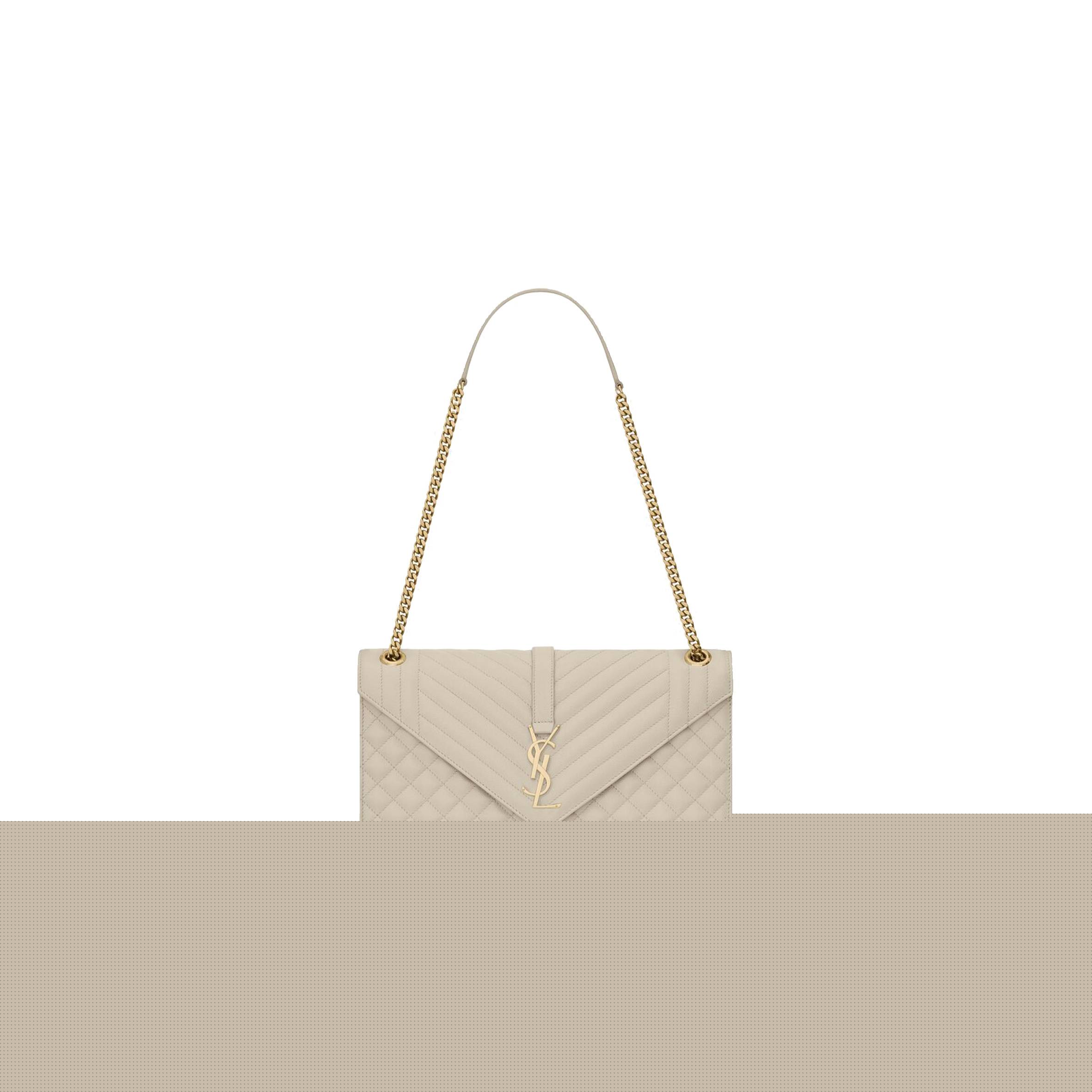 Y*L envelope large bag in mix matelass&eacute; grain de poudre embossed leather 600166bow919207 (31*22*7.5cm)