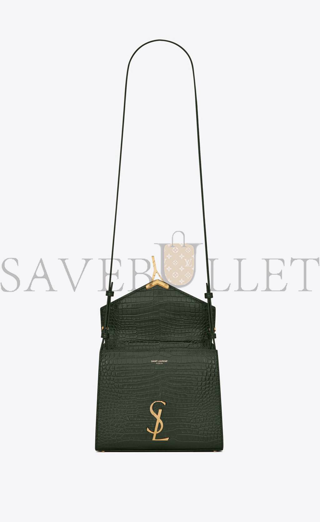 Y*L cassandra mini top handle bag in crocodile-embossed shiny leather 623930dnd0j3144 (20*16*7.5cm)