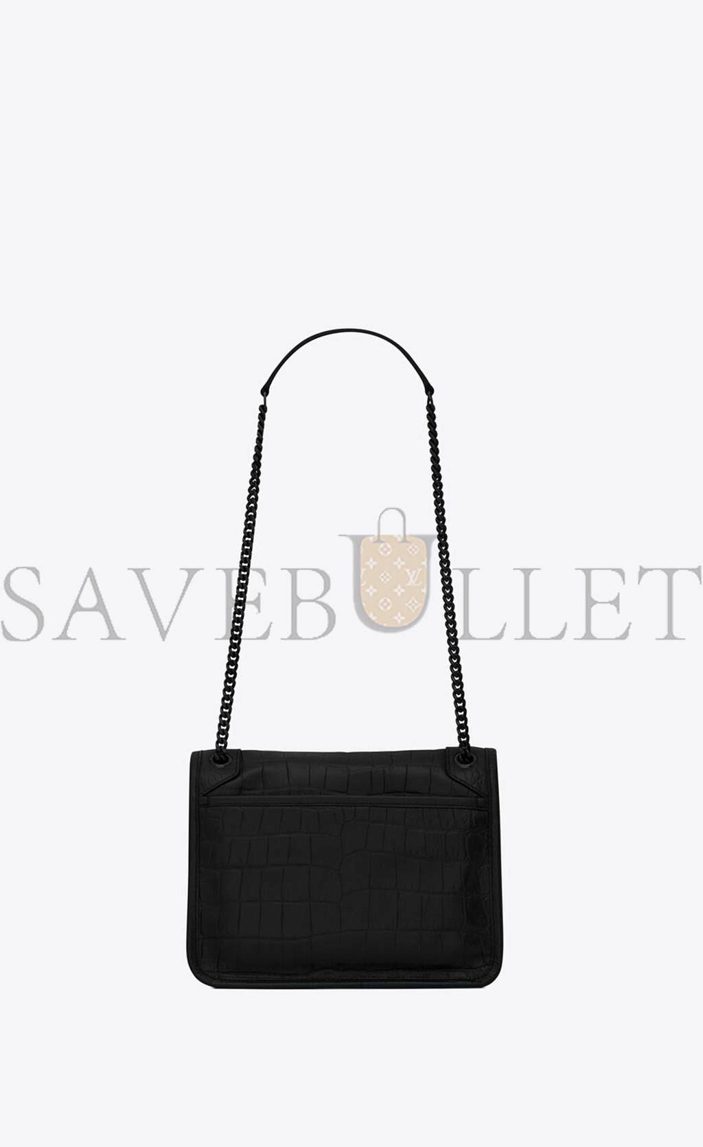 Y*L niki baby chain bag in crocodile-embossed leather 6331511k00u1000 (21*16*7.5cm)