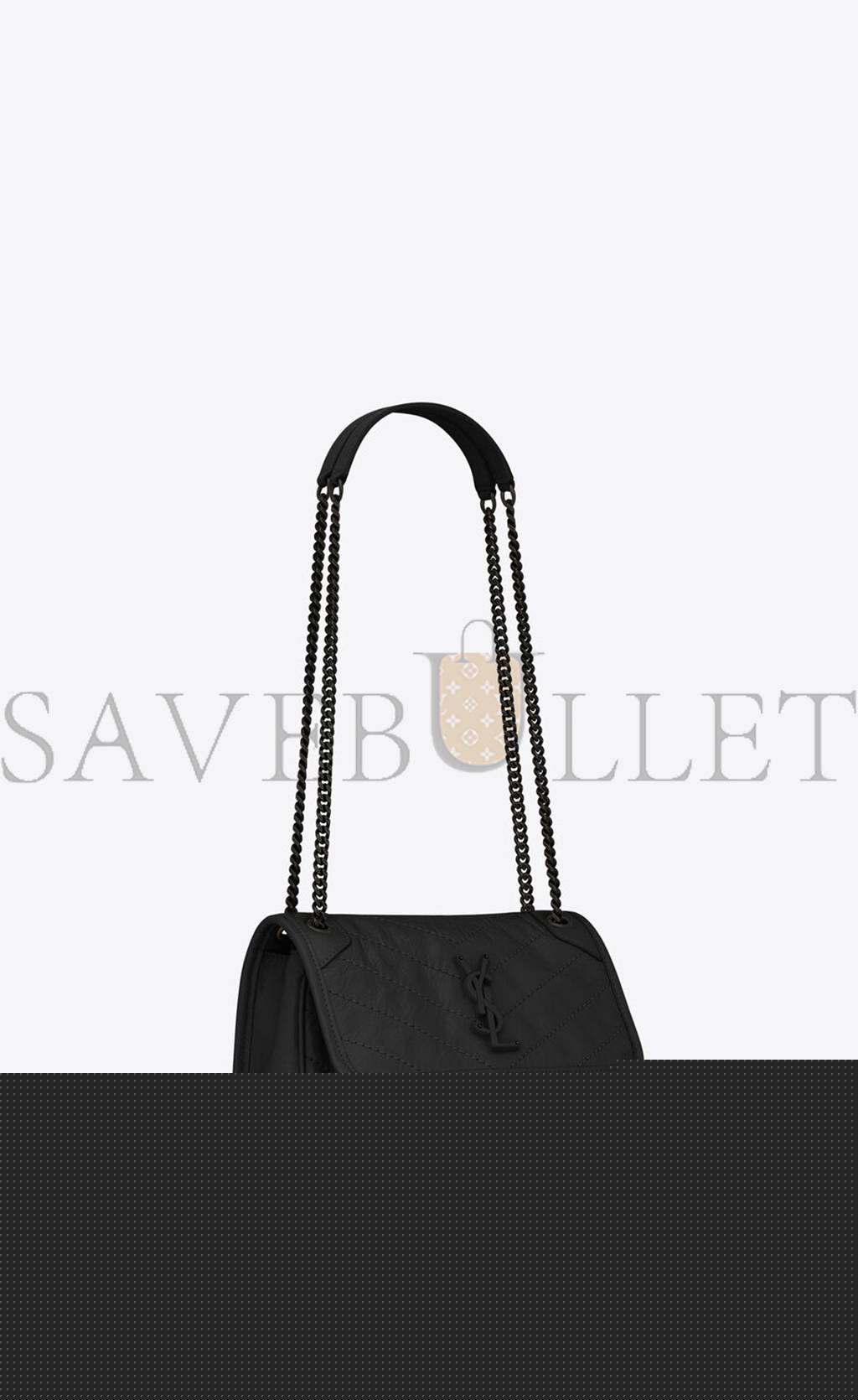 Y*L niki baby chain bag in crinkled vintage leather 6331850en081000 (21*16*7.5cm)
