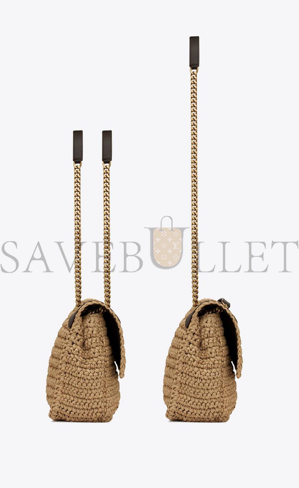 Y*L niki medium chain bag in raffia and leather 633187gg66w7069 (28*20*8.5cm)