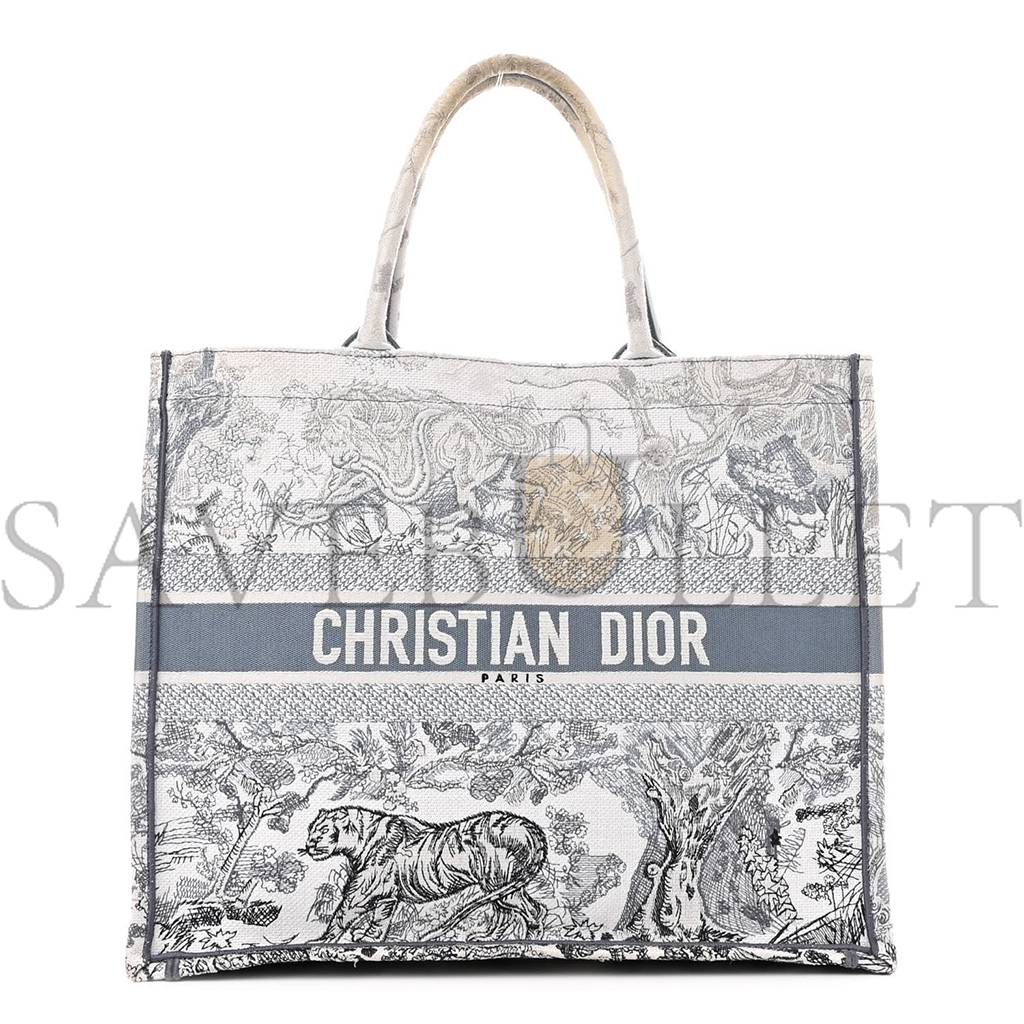 D*or gradient canvas embroidered large D*oriviera toile de jouy book tote blue (41*34*17.1cm)