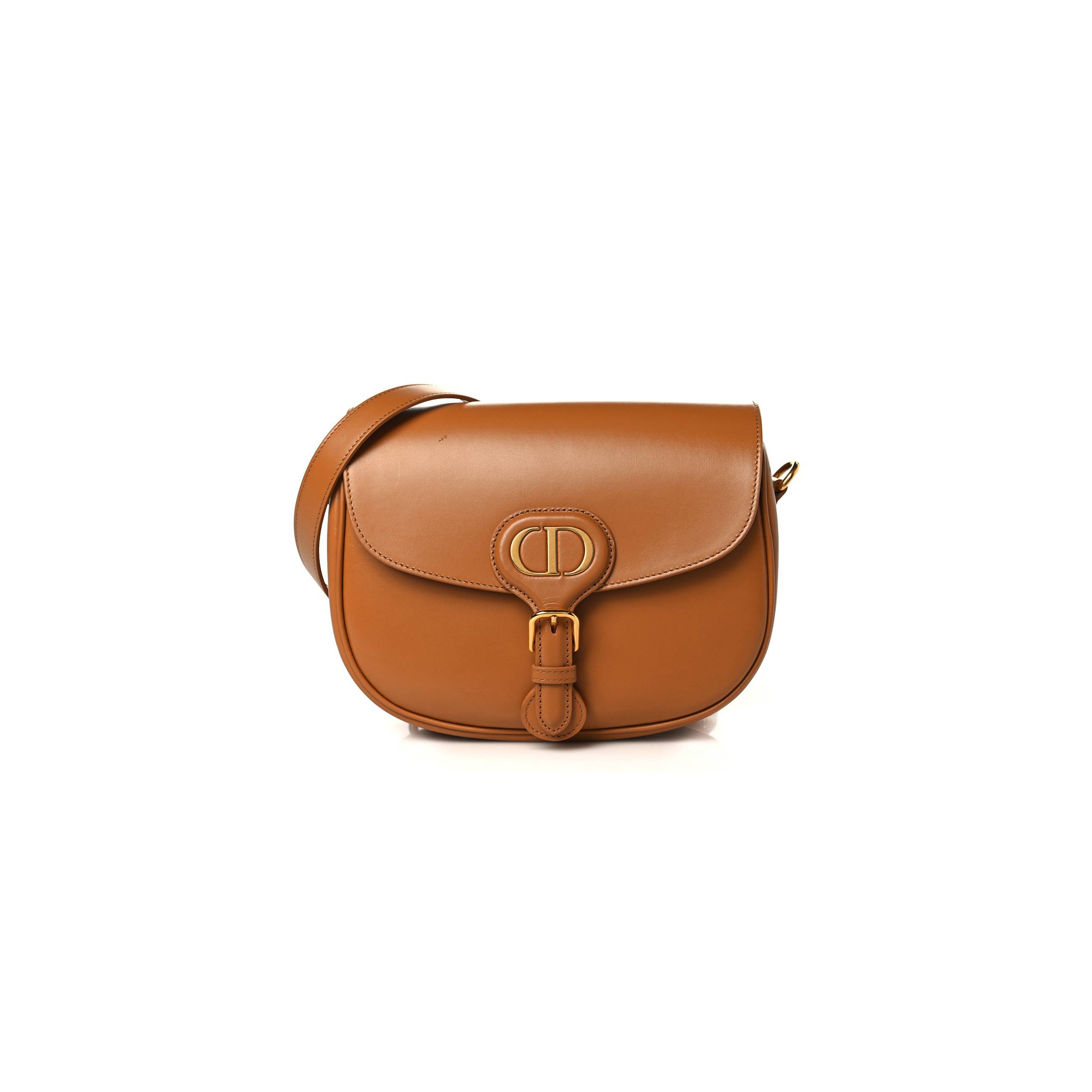 D*or box calfskin medium bobby flap camel (22*17*6.4cm)